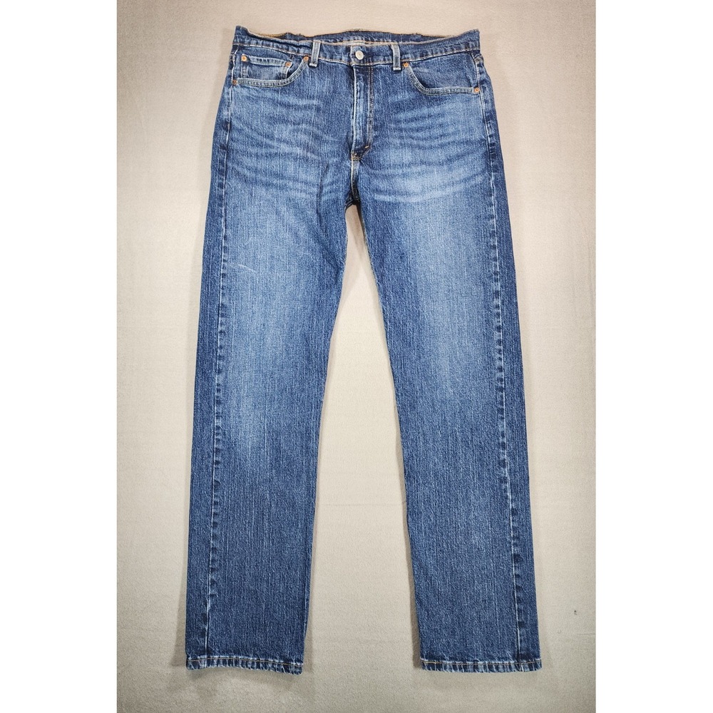 Levi's 505 Regular Fit Jeans Mens 38x34 Blue Medium Wash Straight Leg Classic